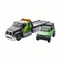 Maisto BMW 1:64 Alloy Metal Transport Truck And Trailer Set | Mini Realistic Transport Vehicle Model With Ramp | Collectible Car Model Desktop Decoration Boyfriend Gift - Multicolor - View 4