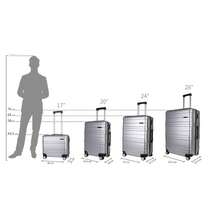 JLY 3 Piece Luggage Set, 20/24/28 Inch ABS+PC Hard Shell Suitcases With TSA Lock, 360° Spinner Wheels, Telescopic Handle, Silver - Silver - View 9