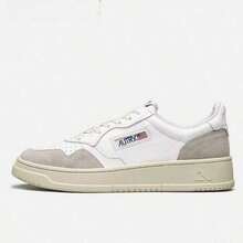 AU - Classic Grey And White Lace-Up Shoes Adorned With A Colorful Patchwork Design. Comfortable Skate Shoes, Designed For Couples, With A Contrasting Design In Bold Colors. - 灰白 - 查看 6