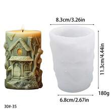 1pc 3D Flower House Castle Silicone Candle Mold, Magic Tree House ...