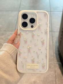 Casing Ponsel Akrilik 2-in-1 Motif Bunga Kecil Kreatif Terbaru, Kompatibel dengan Seri Apple 17PROMAX/17PRO/17AIR/17/16PROMAX/15PROMAX/16/15/14/13/12/11 Terbaru, Elegan, Modis, dan Mewah - Putih - View 1