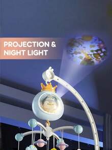 Remote Control Baby Crib Mobile With Projection, Rotating Educational Hanging Bell Toy, Suitable For 0-6 Months Newborn Early Learning, Baby Supplies, Sensory Toy, Baby Rattle, Baby Crib Mobile, Baby Toy, Newborn Essentials, Newborn Essentials, Baby Essentials - Multicolor - View 7