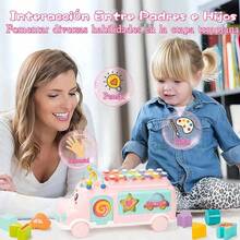 Baby School Bus Toy Percussion Instrument Shape Sorting Sensory Learning Toy For Boys Girls Intelligence Development Pink - Pink - View 4