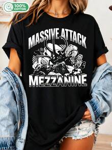 Massive Attack Mezzanine Album T-Shirt - T-Shirt For Electronic Music Fans - Unisex Band Merchandise - 黑色 - 查看 1