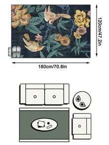 1件裝地毯/地毯/區域地毯/浴室墊/浴室地毯/門墊，現代美學東南亞花鳥圖案清新設計 - 柔軟仿羊絨地毯，適用於浴室、廚房、玄關、走廊、床邊、客廳、臥室，四季通用，可機洗，家居裝飾 - 彩色 - 查看 13