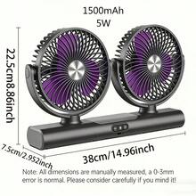 RAF Kipas Sirkulasi Udara Meja Portabel Kepala Ganda 3 Bilah, Kipas Meja Senyap Isi Ulang USB, Kontrol Udara Jendela Ganda, Lampu Malam Ambient dengan Kecerahan yang Dapat Diatur, Cocok untuk Rumah, Kamar Tidur, Asrama, dan Kantor - Putih - View 12