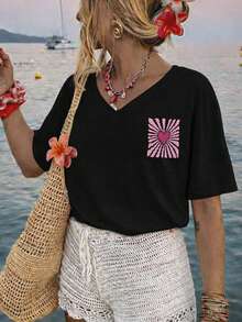 Plus Size T-Shirts - Black - View 2