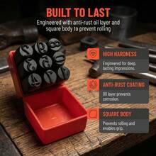 9/27 PCS Number & Letter Stamp Set | Metal Punch Tools For Leather, Wood & Soft Metals – DIY Embossing & Imprinting Kit With Carrying Case - Only 12.5mm Numbers Set - View 5