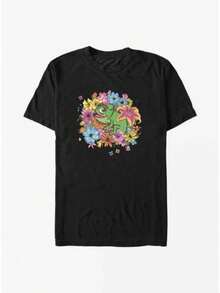 Versatile And Universally Flattering, This Pascal Woven Floral Tee, Available In Sizes S To 5XL, Makes A Great Gift And Looks Great When Worn! !, Loose Fit Retro T-Shirt - 後退 - 查看 1