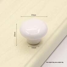 1pc Ceramic & Copper Flat Round Drawer Handle | Cabinet Pull | Living Room/Hotel/Restaurant Cozy Home Decor | Suitable All Year Round - single hole - View 19