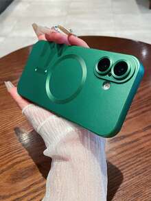 1 Piece Magnetic Phone Case, Magnetic Induction Slim Case Cell Phone Cover, Compatible With Apple 16/16Pro/16Plus/16ProMax - Green - View 2