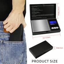 500g/0.01g Mini High Precision Digital Scale, Smart Calibration & Multi-Unit Conversion, Jewelry Gold Laboratory Dedicated, Portable Anti-Slip LCD Screen, Home/Kitchen/Baking/Travel Weighing Tool, Accurate Durable Jewelry Scale - Black - View 4