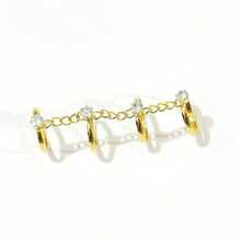 1 pieza Nuevo anillo multicapa, diseño minimalista delicado, anillo de dedo de moda con cristal de strass versátil para mujeres - Dorado - Ver 5