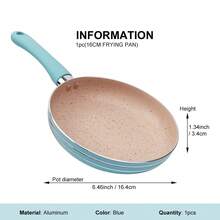 ABKOK 1pc/2pcs 18cm Non-Stick Frying Pan And Pot Set - Space-Saving Design, Suitable For Singles And Couples, Individual Pots And Cookware Sets Sold Separately - Blue - View 16