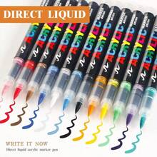 288/168/120/72/60/48/36/12PCS Direct Liquid Acrylic Marker Set, Multi-Color Soft Tip Watercolor Pens, Painting, Art, Anime, Art Supplies, Office Stationery, Marker Pens, Outline Pens, Halloween, Christmas Gifts, Birthday Gifts - Direct-liquid Acrylic Marker (upgraded Version) - View 3