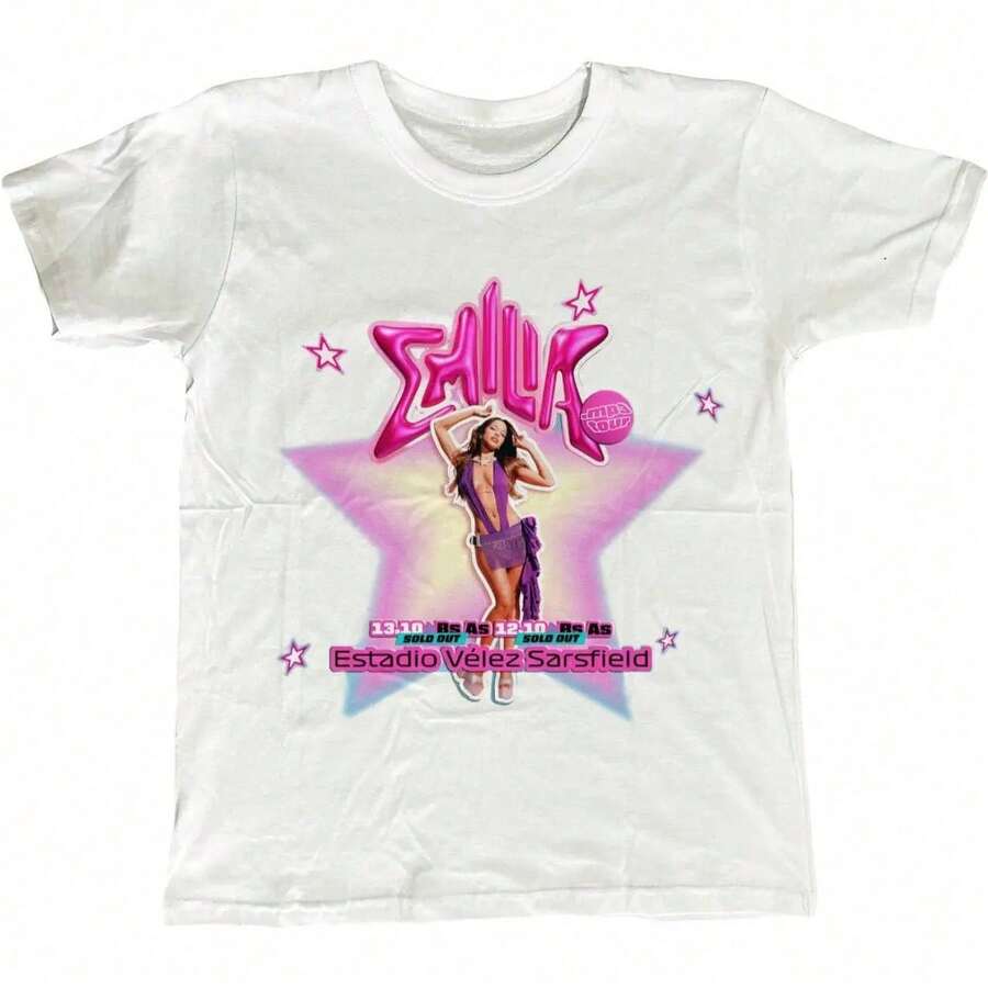 LXF2026 Camisetas Estampadas DTG Full HD Emilia Mernes MP3 Tour VelezXIAM - Blanco - Ver 1