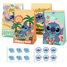 Disney 24入史迪奇禮物袋套組，卡通主題派對用品套組，禮物包裝配件，派對禮物袋，包裝紙袋，適用於生日禮物、返校禮物、節日禮物 - 彩色 - 查看 4