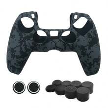 Compatible With PlayStation 5, 1pc Water Transfer Printing Pattern Game Controller Protective Case, Anti-Slip Anti-Sweat Anti-Dust Anti-Scratch Game Accessory, Enhances Game Operation Feel And Experience, Practical Game Accessory - Water Transfer Black Grid - View 8
