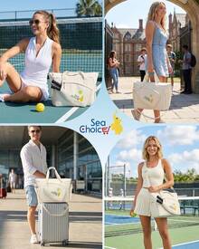 SOMAGO Pickleball Bag Gym Bag With Shoe Compartment Pickleball Tote Bags For Women Men Duffle Bag With Paddle Compartment Travel Sports Weekender Bag - Beige - View 8
