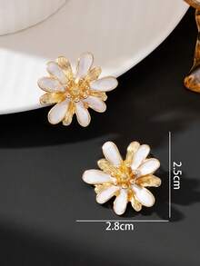 1 Pair Fresh Sweet Handmade Oil Drip Flower Summer Beach Vacation Commute Elegant High-End Women's Stud Earrings - Multicolor - View 6