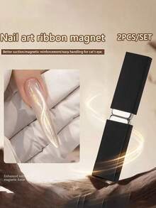 2pcs /1pc Magnetic Ribbon Nail Art Tool With Protective Case, High-Power Magnetic Cat Eye Nail Gel Tool, Suitable For Long-Lasting Gel Effect Nail Art, Nail Art Supplies, Suitable For Acrylic Nail Tips DIY, Women's Beauty Gift - Multicolor - View 4