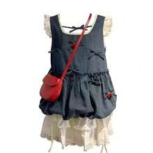 Women Suit Sets - Denim Top + Lace Skirt Two-piece Set - View 8