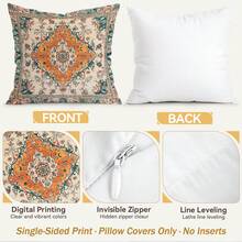4 Stücke Set Bohemian Retro Muster einseitig bedruckte Kissenbezüge/Zierkissenbezüge, dekorative Kissenbezüge für verschiedene Szenen und Atmosphären, geeignet für Wohnzimmer, Sofa, Schlafzimmer, ohne Kissenfüllung, 40x40cm/45x45cm/50x50cm - Verschiedenfarbig - Übersicht 3