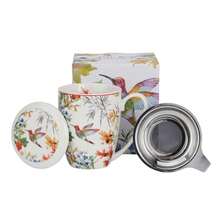 Taza infusion porcelana ave colibrí 360 ml - Multicolor - Ver 2