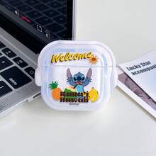 Disney Stitch Welcome To Hawaii AirPods Pro Case Tropical Beach Transparent Shockproof Shell With Rotating Bracket Compatible With AirPods 1/2/3/4 And Pro/Pro 2 Nd Generation Suitable For New AirPods Pro 3 Stocking Stuffers The Girlfriend. - Transparent - View 4