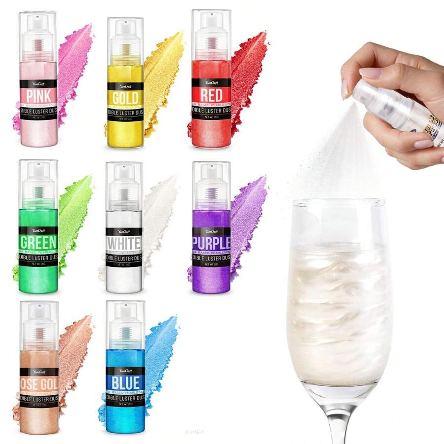 Edible Glitter Spray - 22g Edible Luster Dust Metallic Glitter For Drinks, Cake Decorating, Baking - Food Coloring Powder Shimmer For Cocktail, Icing, Candy - View 1