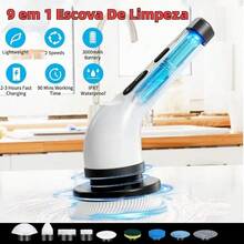 Adjustable Cleaning Brush For Windows, Bathroom And Kitchen - 9-In-1 Rechargeable Tool - 5 Cabeças De Escova Modelo 1 - View 8