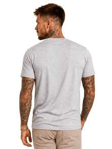 Men's Basic Casual Plain T-Shirt In Premium Combed Cotton, Sizes S To XL - Light Grey - View 3