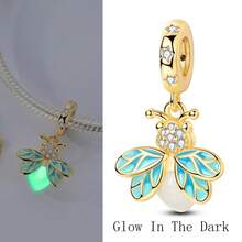 1Pc 18K Gold Plated Animals Insects Collection Lion Tiger Leopard Chameleon Horse Firefly Beetle Butterfly Dangle Charm Suitable For Bracelet Necklace Pendant Beads For Diy Jewellery Making Close To Nature Special Gift For Women Girl - Gold - View 11