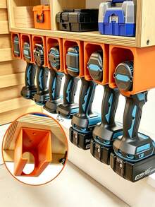 1pc Electric Drill Stand, Heavy-Duty Tool Rack, Storage Rack, Made Of Plastic, Space-Saving, Suitable For Tool Storage Rooms, Hardware Tool Storage, Essential Storage Item, Wedding Season, Graduation Season, Back-To-School Season Gift. - Multicolor - View 2