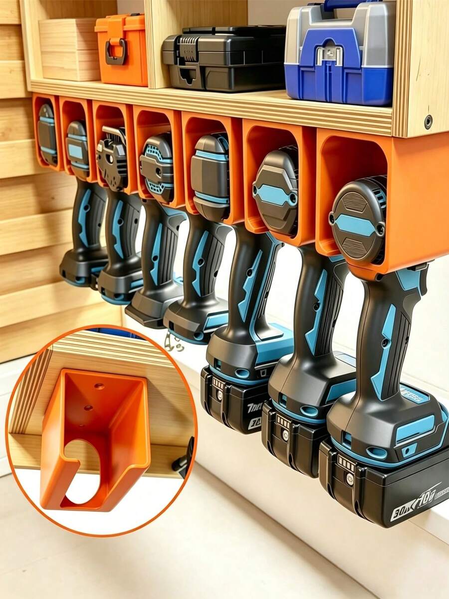 1pc Electric Drill Stand, Heavy-Duty Tool Rack, Storage Rack, Made Of Plastic, Space-Saving, Suitable For Tool Storage Rooms, Hardware Tool Storage, Essential Storage Item, Wedding Season, Graduation Season, Back-To-School Season Gift.