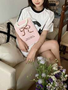 韓式刺繡蝴蝶結筆電包 - 女用筆電收納包、防震平板保護套、輕量筆電包、平板內袋 (11/13/14/15.6 吋)。適合學生 (國中 & 高中)、護理師、教師、朋友和母親的理想禮物 - 節日、伴娘和生日的完美選擇。 - 彩色 - 查看 10