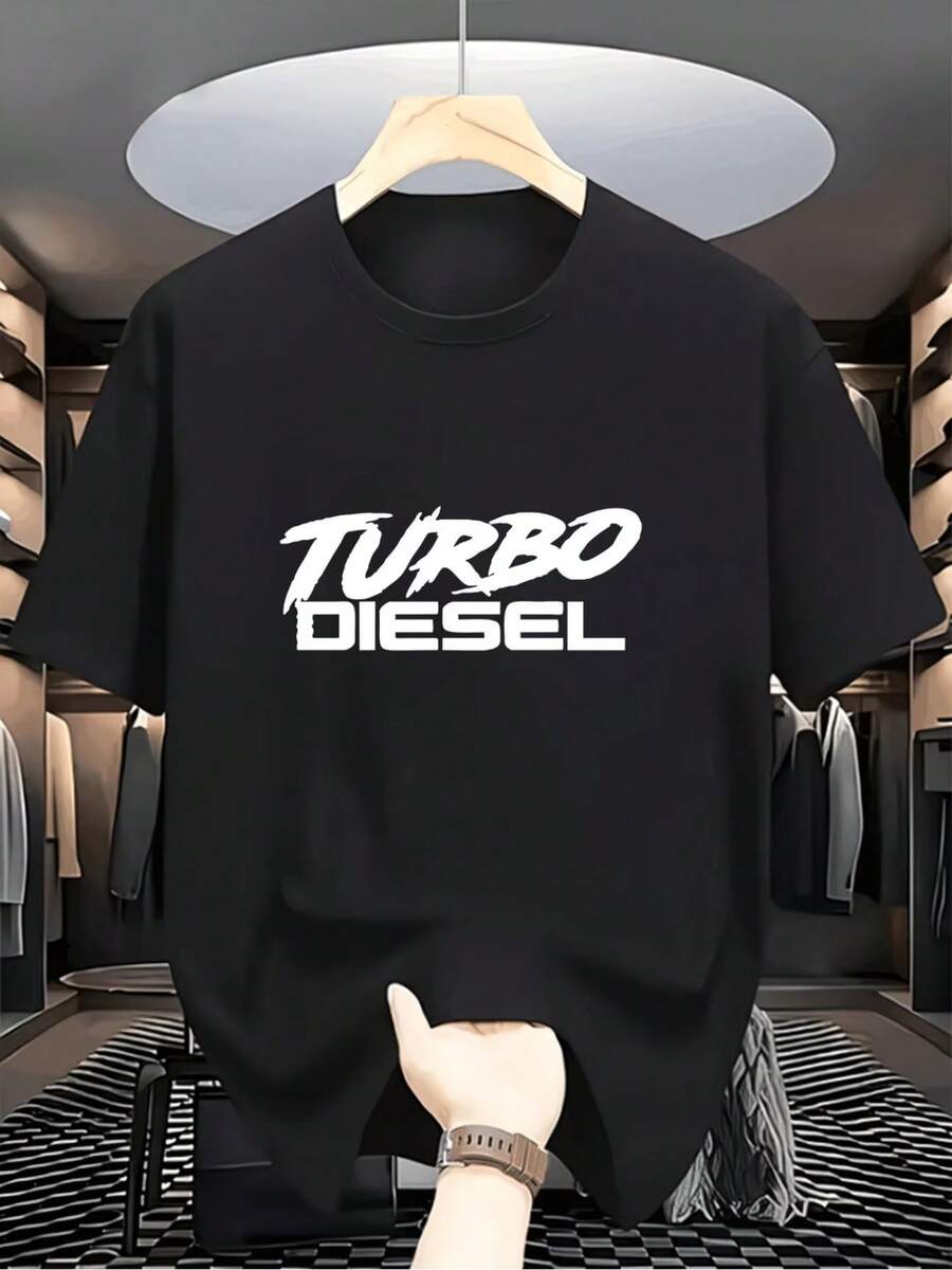 New Versatile And Stylish Short-Sleeved Casual T-Shirt, 100% Cotton, Printed - Breathable And Cool Men's Short-Sleeved Casual T-Shirt, Lightweight And Breathable Casual Sports T-Shirt For Summer - Unisex. - 黑色 - 查看 1