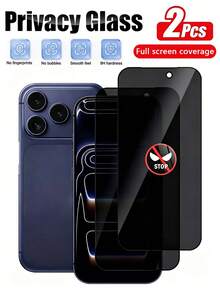 2pcs Privacy Tempered Glass Screen Protector, Compatible With IPhone 17 Pro Max/17 Air/17/16 Pro Max/16 Plus/15 Pro Max/14/13/12/11/XS/XR Series, Privacy Protection, Anti-Scratch, Compatible With Phone Cases, Bubble-Free Application, Phone Accessories - Black - View 19