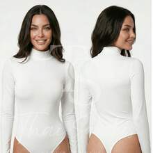 CACHARREL Suplex Bodysuit Second Skin Long Sleeve High Neck - 白色的 - 查看 1