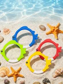 4pcs Colorful Underwater Diving Rings, Fish-Shaped Diving Game Props, Diving Ring Set - Throw, Dive And Retrieve Equipment, Underwater Swimming Pool Game Accessories, Diving Training Practice Throwing Game, Perfect For Swimming Training And Fun Pool Parties, Also Ideal For Gifts, Decorations And Summer Water Games (Adults Only) Summer Pool - Multicolor - View 5