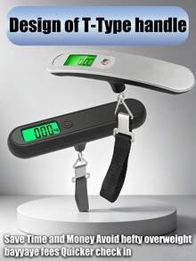 110 Lb/50 Kg Electronic Luggage Scale, Portable Stainless Steel Handheld Luggage Scale, One-Button Zeroing Function, One-Button Multiple Unit Conversion - Suitable For Luggage Check-In And Other Scenarios, Comfortable Handle, Batteries Not Included. - Portable electronic scales - View 2