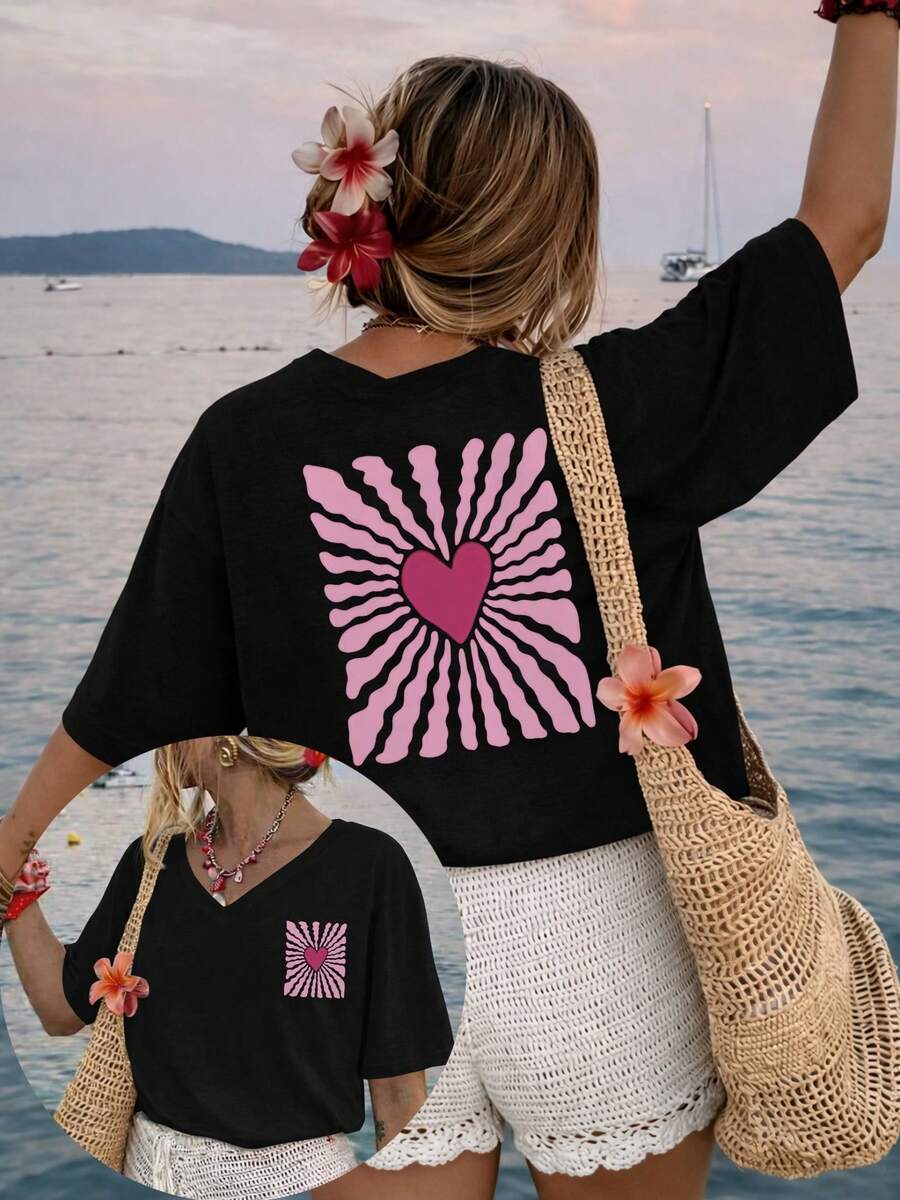 Plus Size T-Shirts - Black - View 1