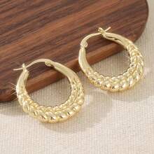 Colisson Earrings, Waterproof Earrings, Christmas Gift For Her, Eye-Catching Earrings, Thick Earrings, Chunky Earrings - Gold - View 4