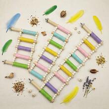 1pc Colorful Rope Braided Parrot Ladder Perch, Macaron Style Climbing Toy Bird Swing, Multi-Level Interactive Bird Cage Accessory, Suitable For Budgies And Parrots, All Seasons - View 9