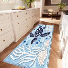 1 miếng thảm cửa phong cách đại dương họa tiết rùa biển in bề mặt giả cashmere đáy TPR, thảm phòng tắm, thảm nhà bếp, thảm phòng giặt, trang trí không khí lễ hội, trang trí nhà cửa, trang trí tiệc, trang trí đám cưới, trang trí phòng ăn và nhà bếp - Nhiều màu - Xem 8
