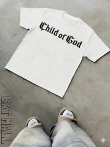 2026 New Men's Short Sleeve Graphic T-Shirt, Jesus Cross Design, Faith, Daily Wear, 100% Cotton, Unisex, Gift Idea For Him Or Her, Religious Clothing, Spiritual Clothing, Design Of - 棕色 - 查看 4