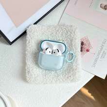 Fashion Simple Blue And Yellow And Orange And Rose Red Four-Color Transparent Earphone Cover Case For AirPods 1 2 3 4 Pro Pro2 Pro3 - Baby Blue - View 5