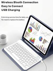 适用于 iPad (A16) 11 英寸第 11 代 (2025) 的键盘保护套，也兼容 iPad 10.2 英寸第 9/8/7 代、Air 4/5/6、10.9/11 英寸、Pro 11。支持自动睡眠/唤醒功能，配备可拆卸无线蓝牙键盘、150mAh 电池、超薄轻巧支架和触控笔插槽。 - 淺灰紫 - 查看 8