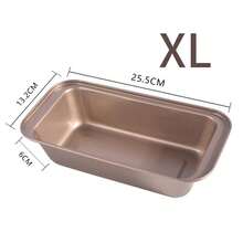 L/XL/XXL offene Kastenform aus antihaftbeschichtetem Karbonstahl, rechteckige Backform für Toast, Pfundkuchen, Bananenbrot & Hausbäckerei - Gold - Übersicht 10