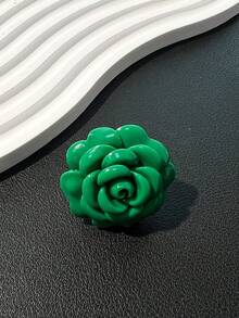 哥德式大尺寸玫瑰戒指，可調節黑色/紅色樹脂材質，龐克暗黑風格，適合時尚派對女性飾品 - 多色E - 查看 9